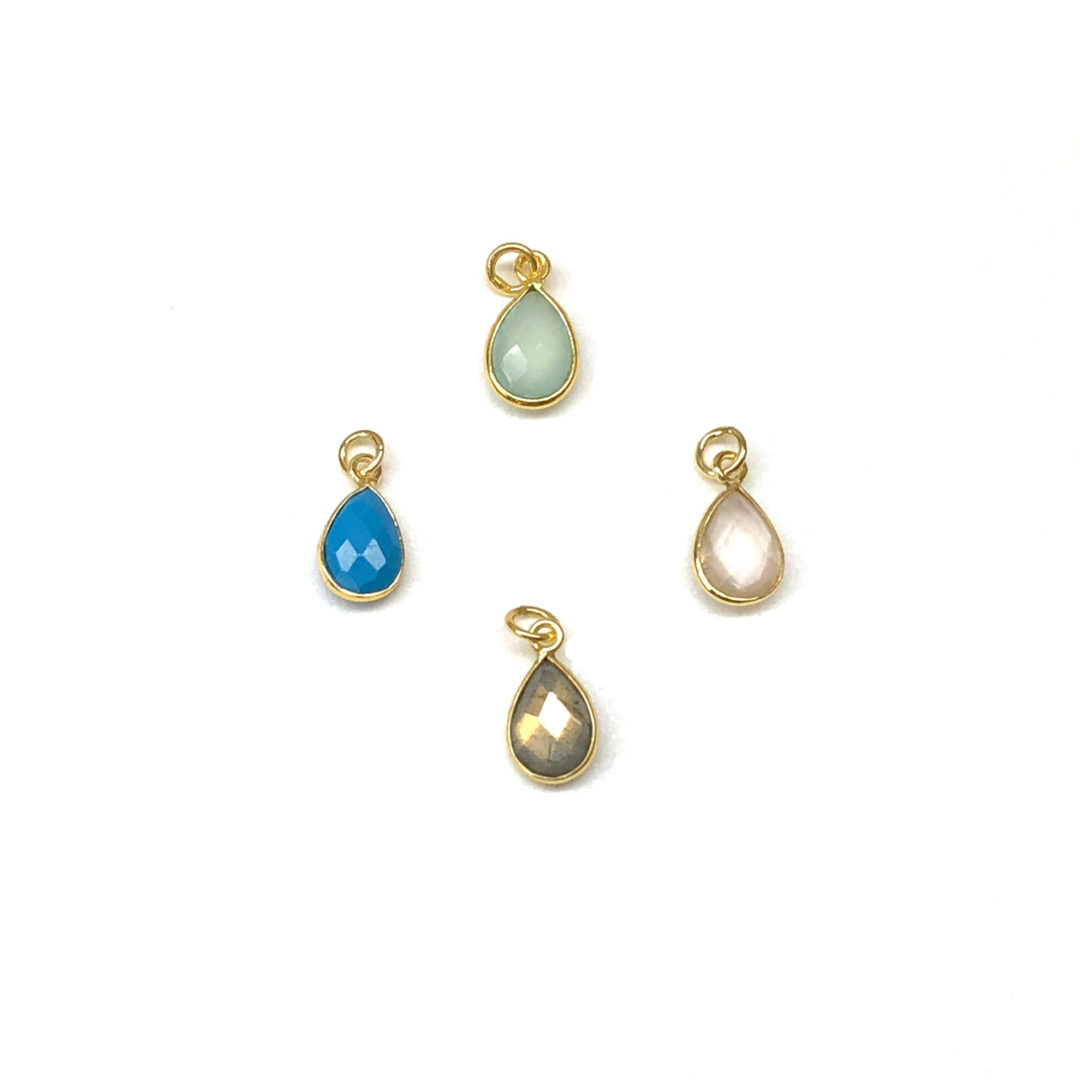 10K Gold Trillium Sapphire Gold Hoop Earrings - Image 2