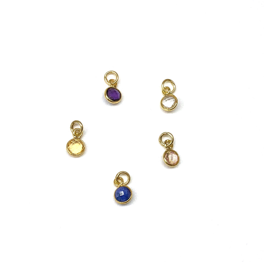 10K Gold Trillium Sapphire Gold Hoop Earrings - Image 3