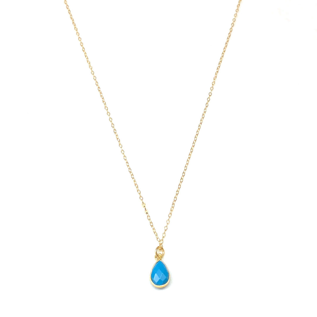 14k Gold Filled Chain Turquoise Pear Drop Necklace