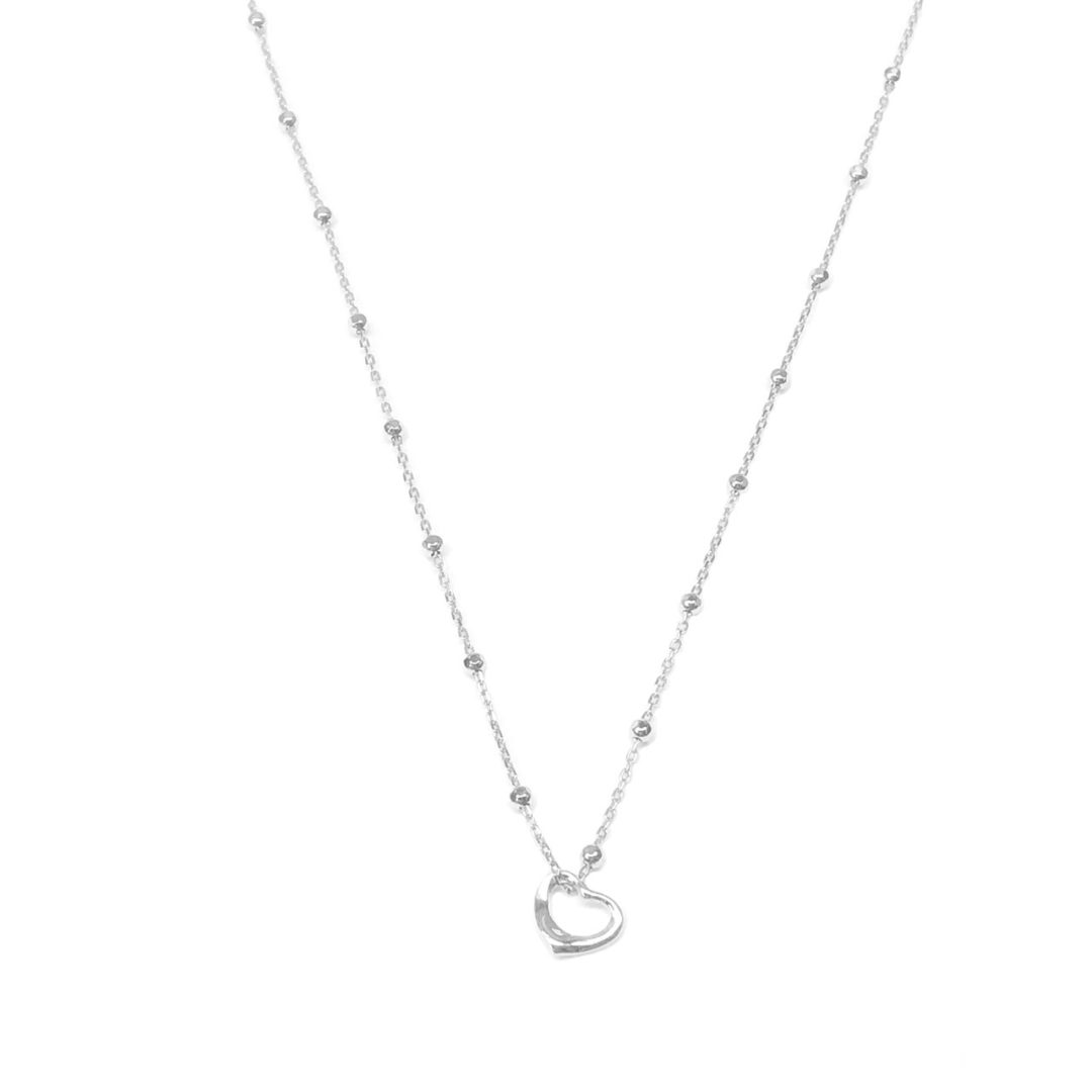 Sterling Silver Floating Heart Sterling Silver Bead Chain