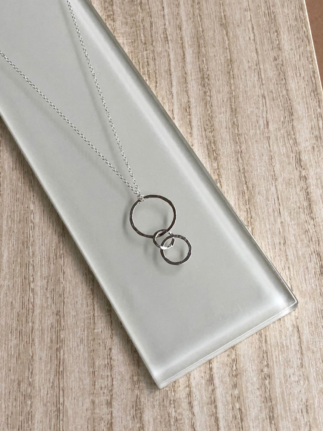 Sterling Silver Linked Round Hammered Necklace - Image 3